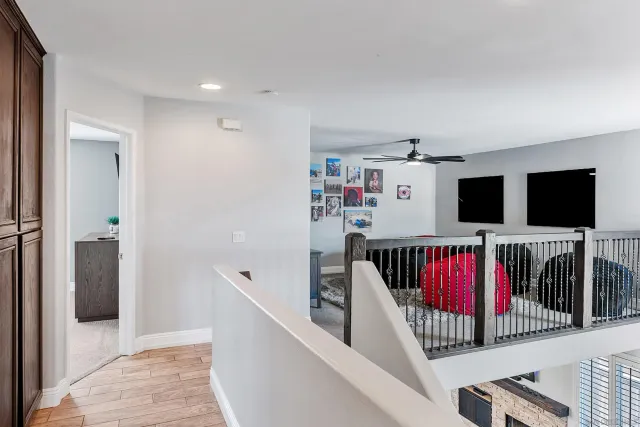 a view of a living room and a flat screen tv