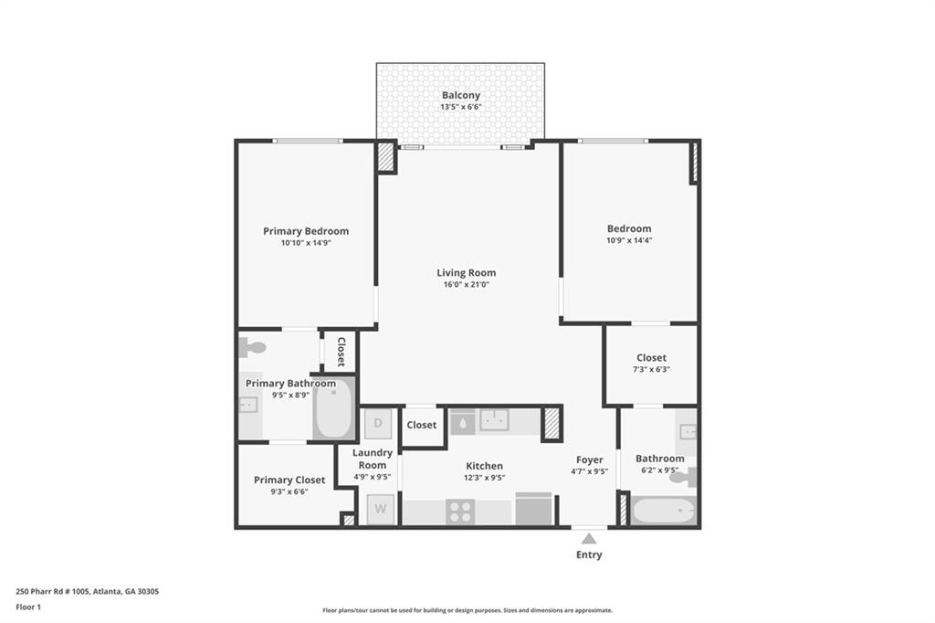 250 Pharr Road Northeast, Unit 1005 Atlanta, GA 30305 - Photo 17 of 25 a picture of floor plan