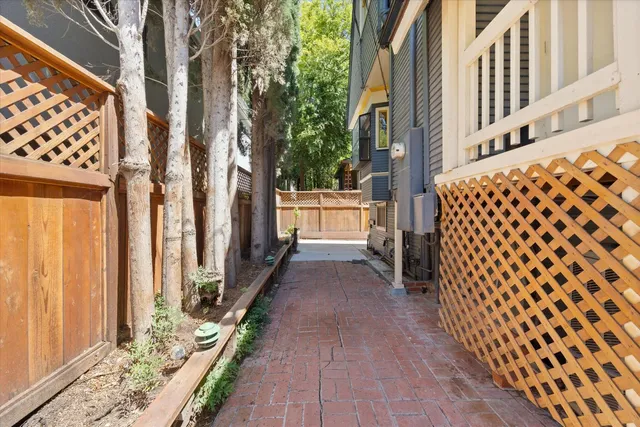 a backyard of a house with lots of green space