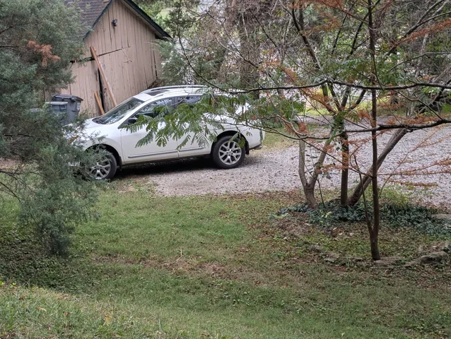 a backyard of a house with lots of green space