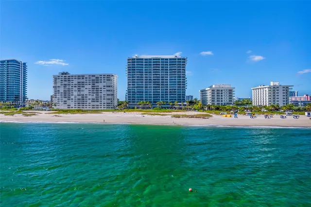 a view of an ocean with outdoor space