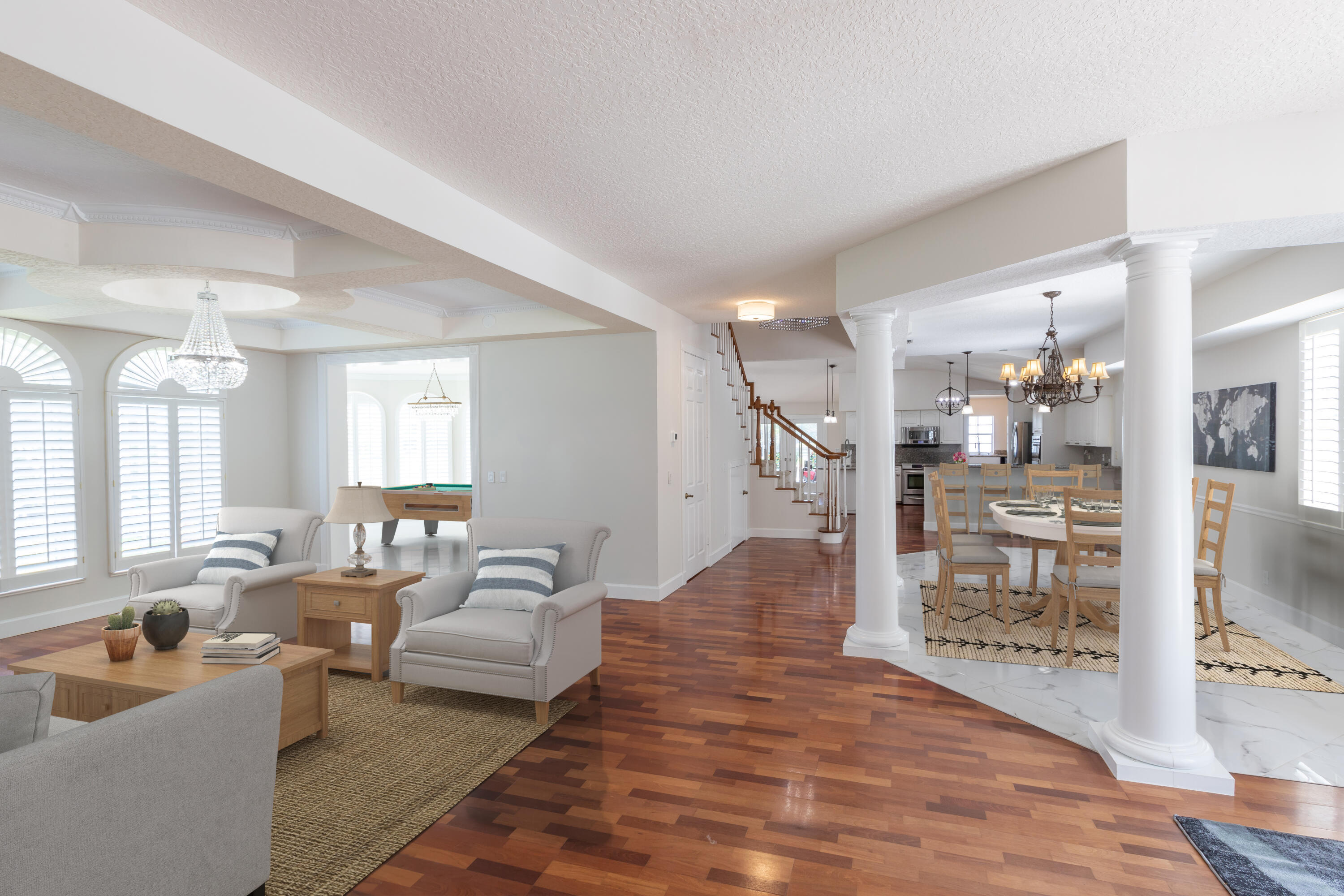 13230 Running Water Road Palm Beach Gardens, FL 33418 - Photo 3 of 32 a living room with furniture and a wooden floor