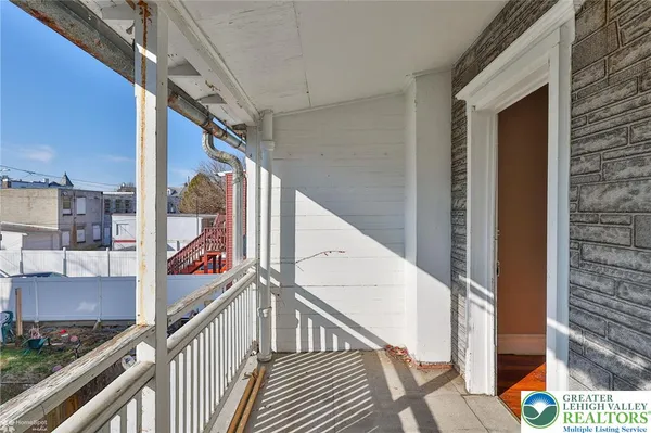 a view of a balcony