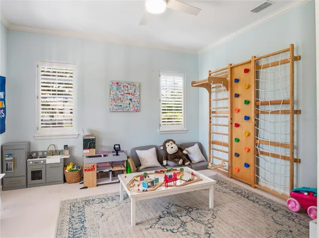 a living room with furniture a rug and a window