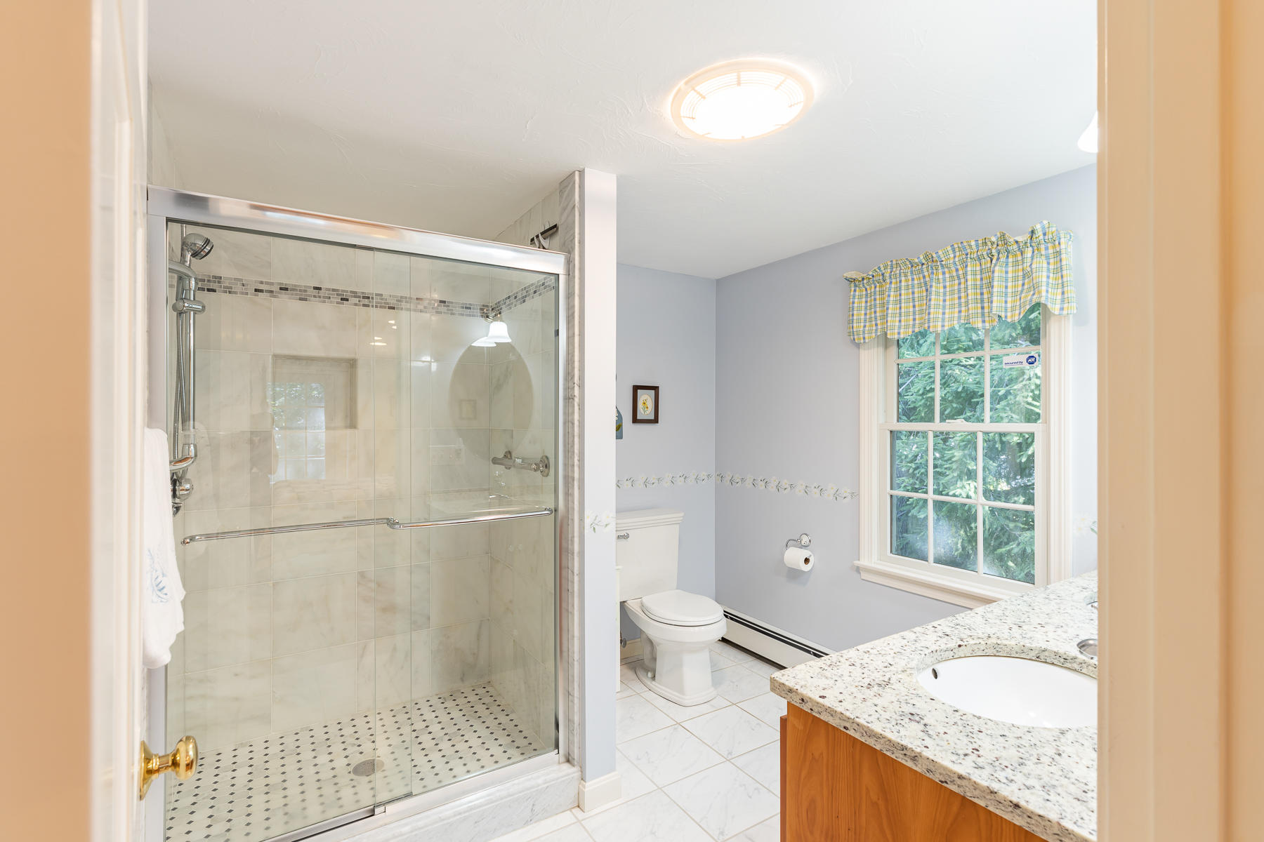 230 Santuit Road Cotuit, MA 02635 - Photo 21 of 46 a bathroom with a granite countertop tub shower and sink