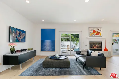a living room with furniture window and a fireplace