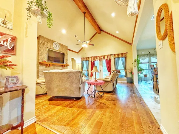 a dining room with a table tennis table and chairs