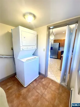 a room with a washing machine