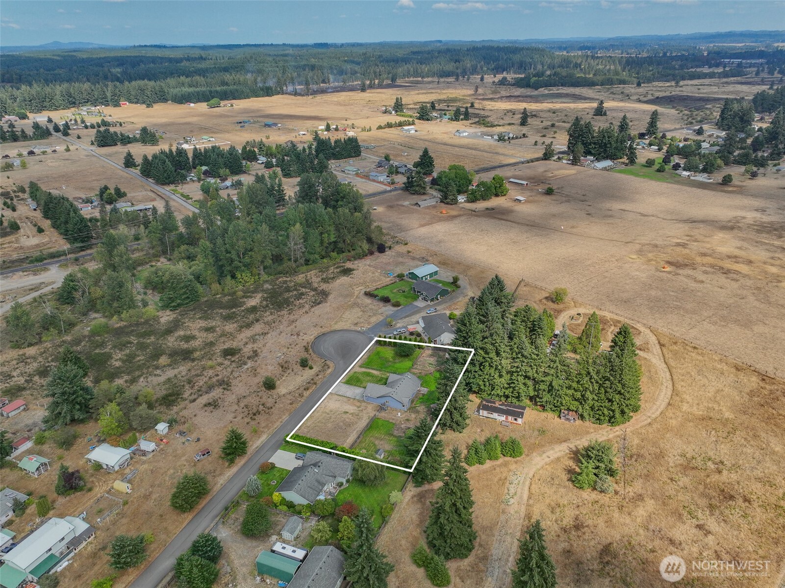 7245 185th Lane Southwest Rochester, WA 98579 - Photo 27 of 29 an aerial view of residential houses with outdoor space