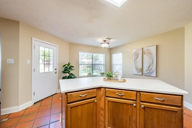 a view of a window in a kitchen