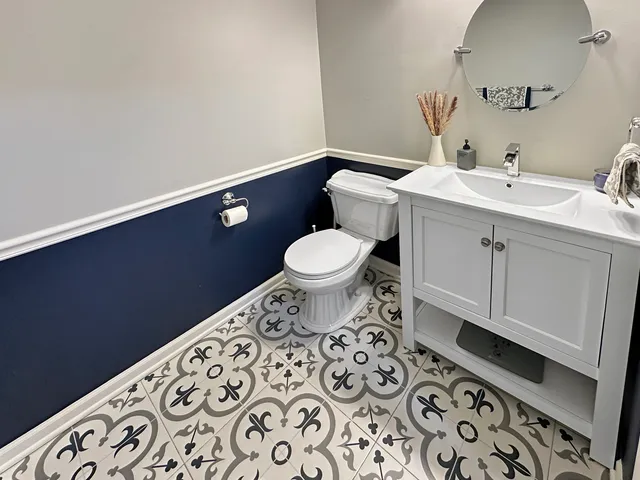 a view of a wooden floor and a yard