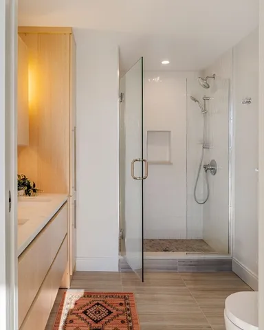 a bathroom with a shower