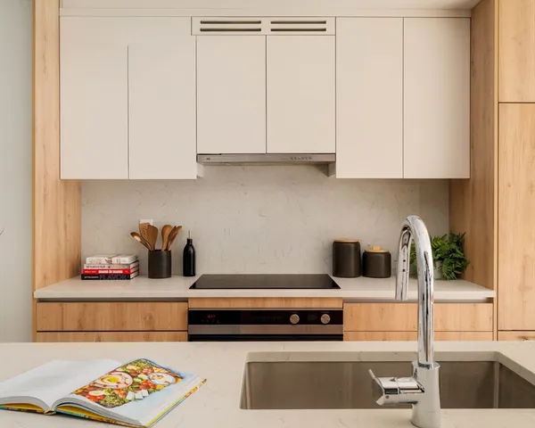 a kitchen with cabinets and window
