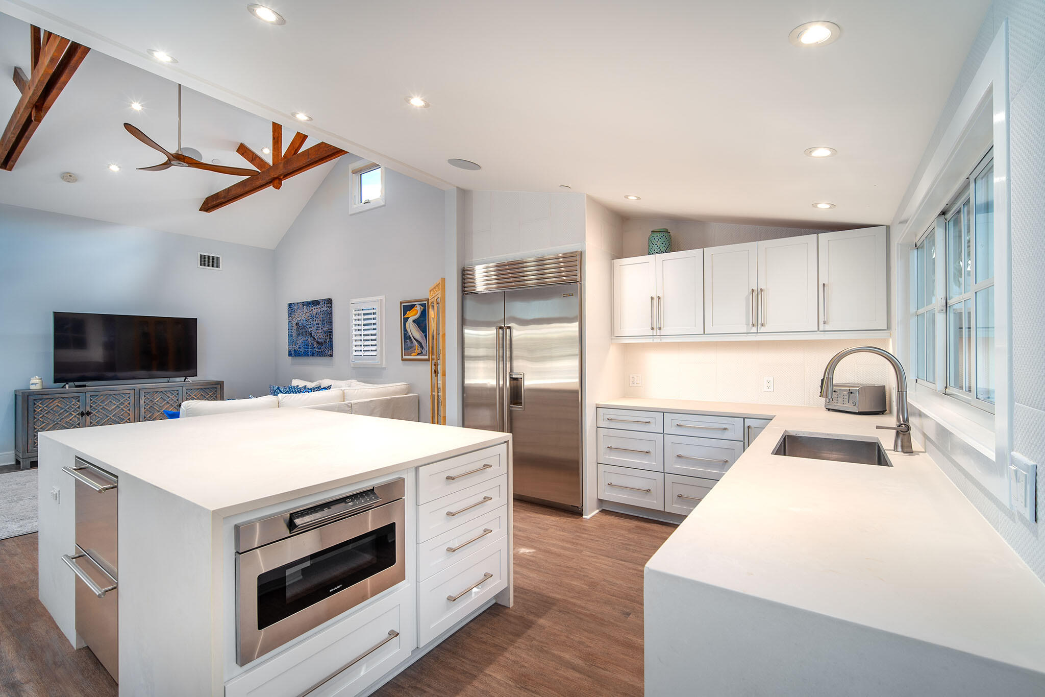 1114 Packer Street Key West, FL 33040 - Photo 18 of 94 a kitchen with a stove a refrigerator and a microwave