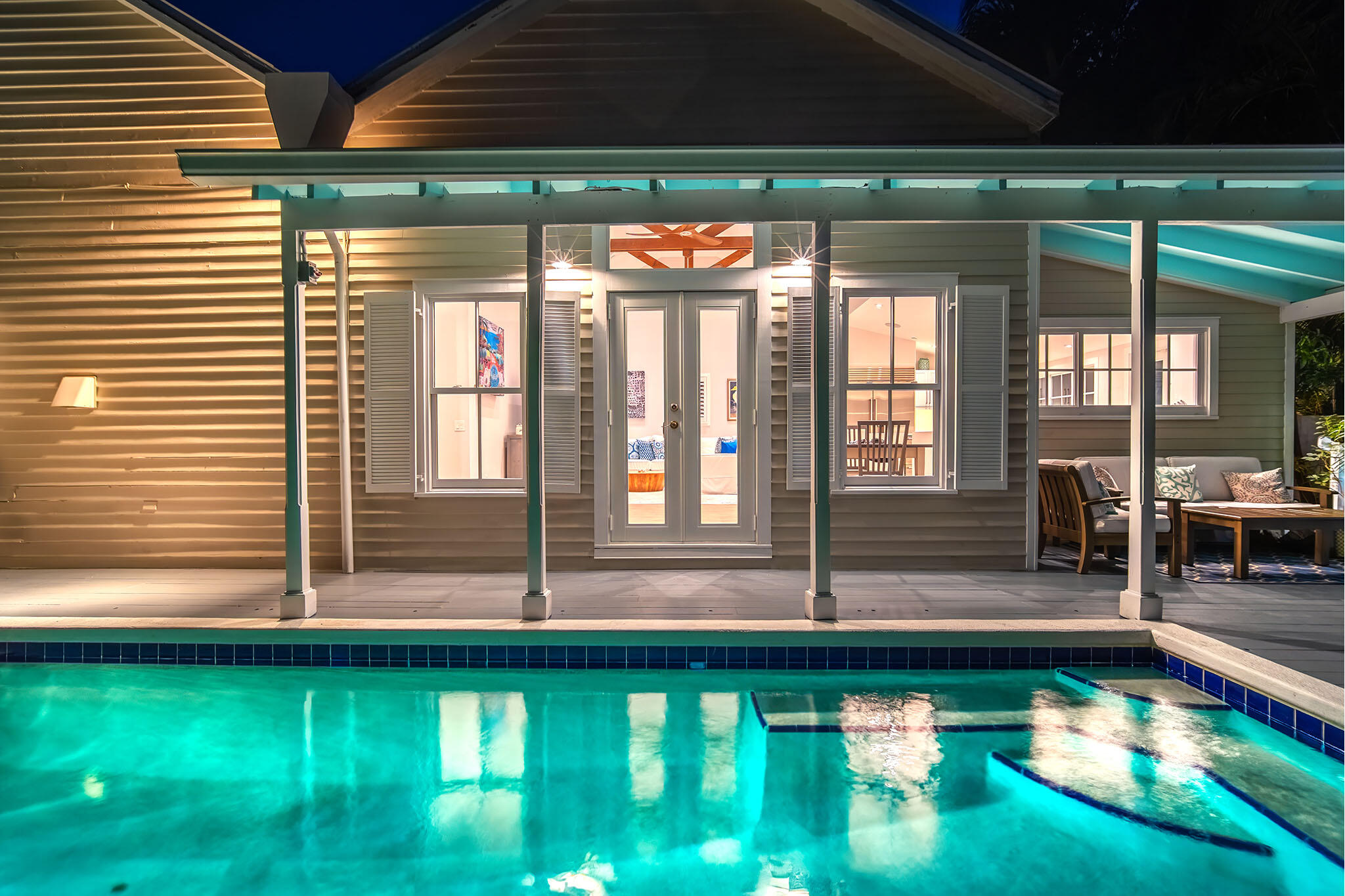 1114 Packer Street Key West, FL 33040 - Photo 42 of 94 Pool twilight