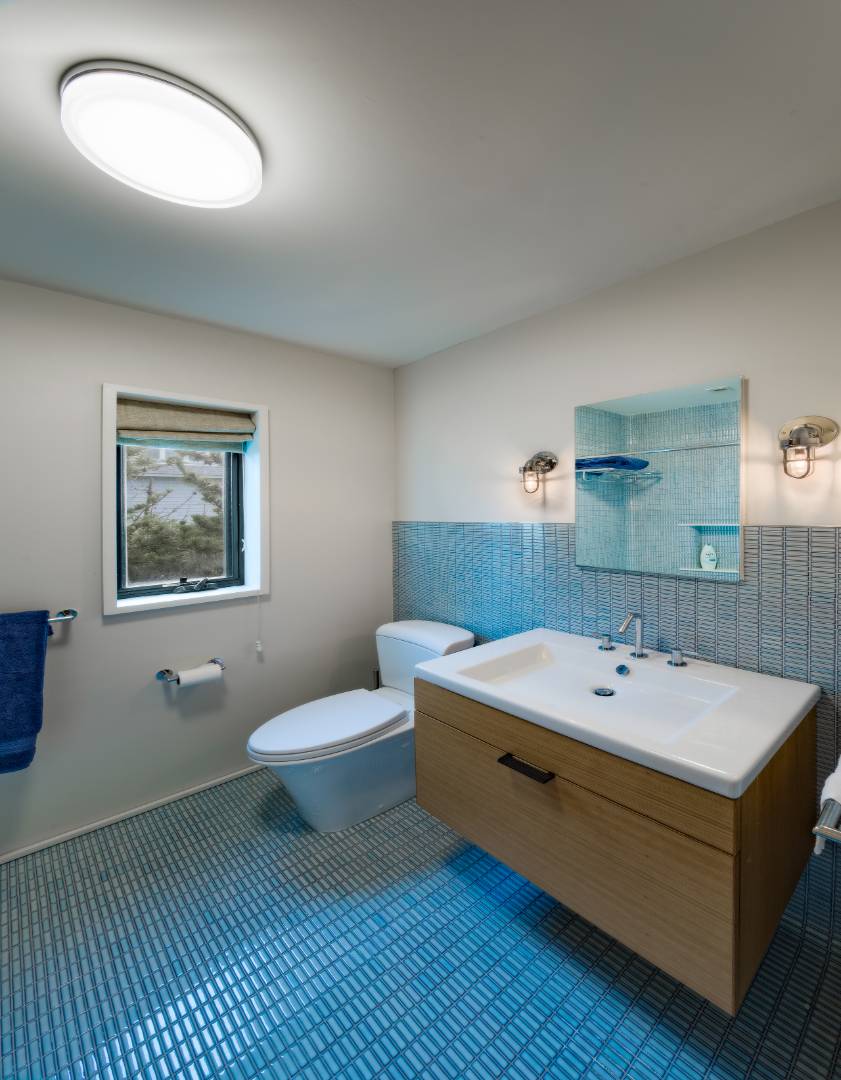 615 Dune Road Westhampton, NY 11978 - Photo 17 of 29 a bathroom with a sink a toilet and mirror