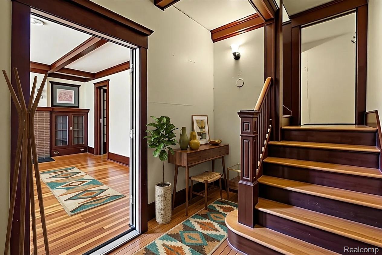 4157 Trumbull Detroit, MI 48208 - Photo 8 of 47 4157-Trumbull-Hallway-living-room-stgd-midcentury.jpg