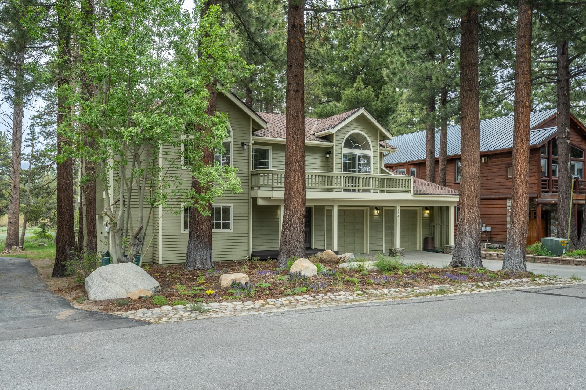 272 Ridge Way Mammoth Lakes, CA 93546 - Photo 1 of 55 Two-story siding residence with an arched window dormer and a second-level balcony