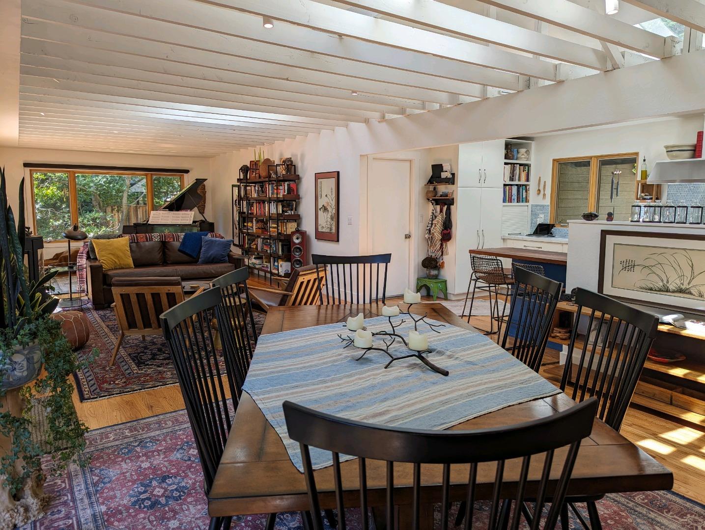 113 Foxwood Road Portola Valley, CA 94028 - Photo 6 of 9 a view of a dining room with furniture window and wooden floor