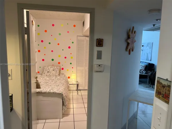 a view of a room with racks