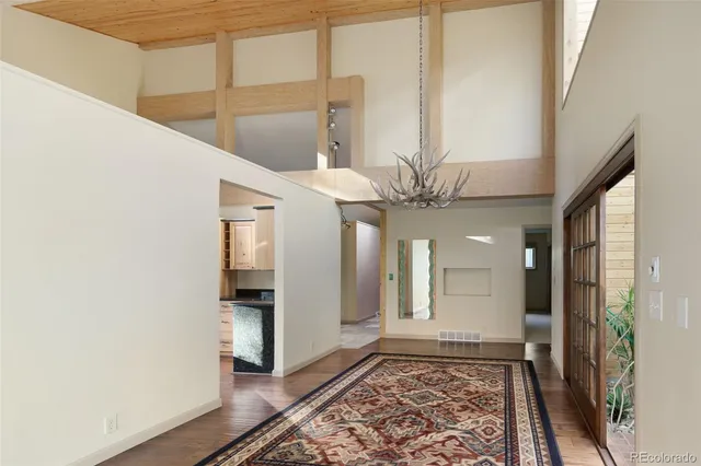 a view of gallery with windows