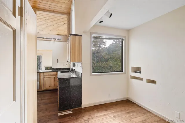 a building outdoor space with patio furniture