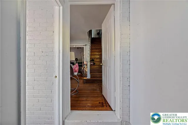 a hallway with kids room