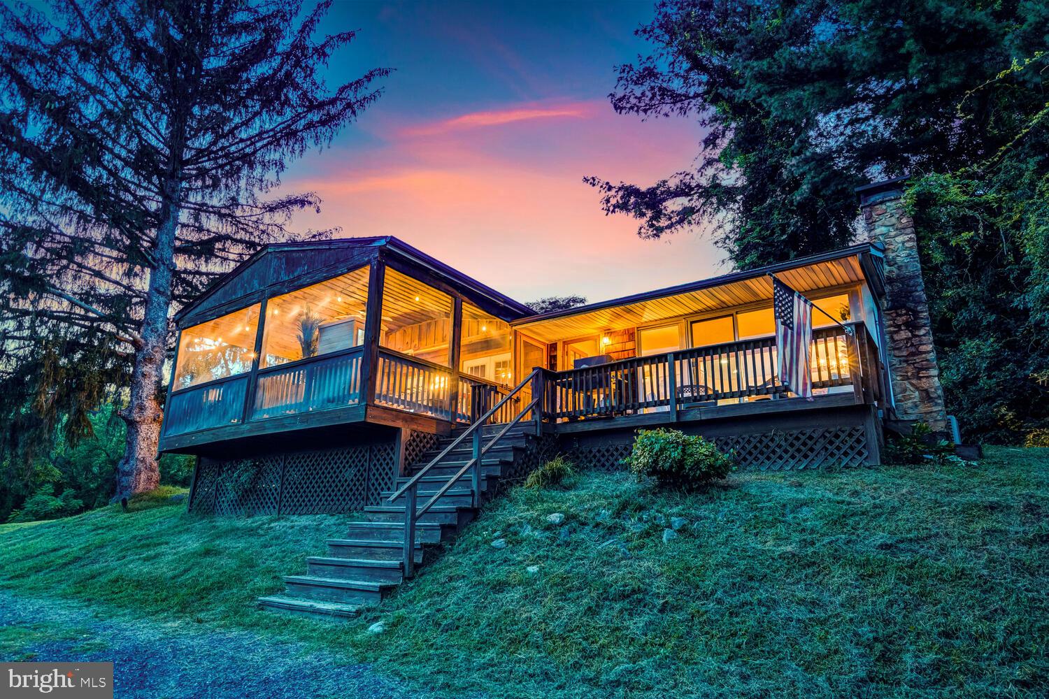 Charming retreat at twilight glow.