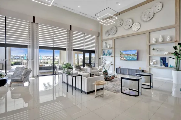 a living room with furniture