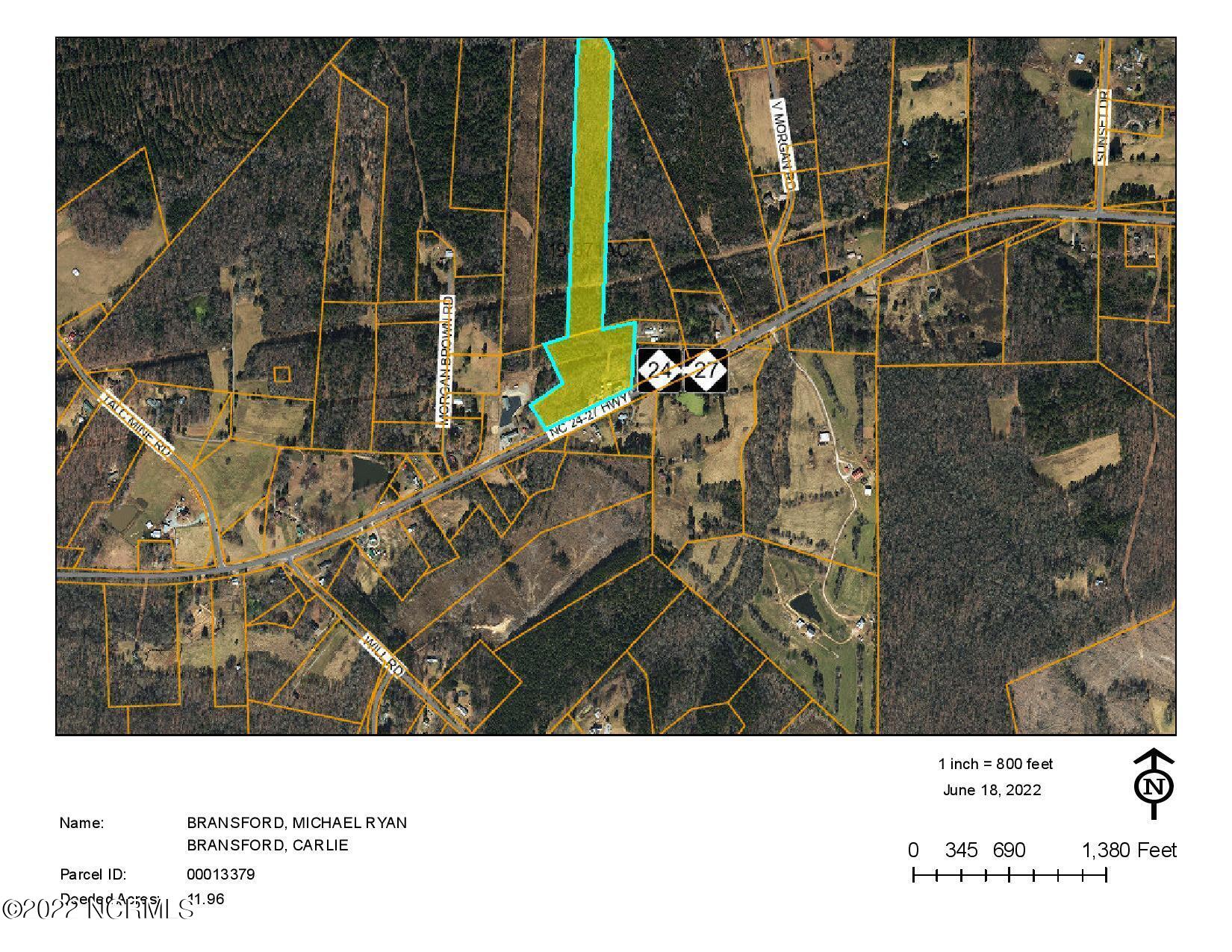 27 Highway 24 Eagle Springs, NC 27242 - Photo 2 of 21 13864 hwy 24 land outline CORRECTED-page