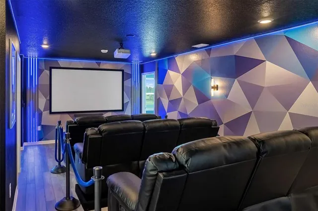 a view of a golf course with a fountain