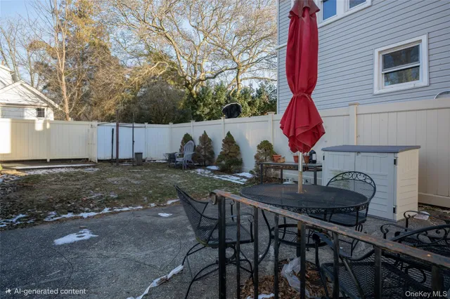 a backyard of a house with seating space