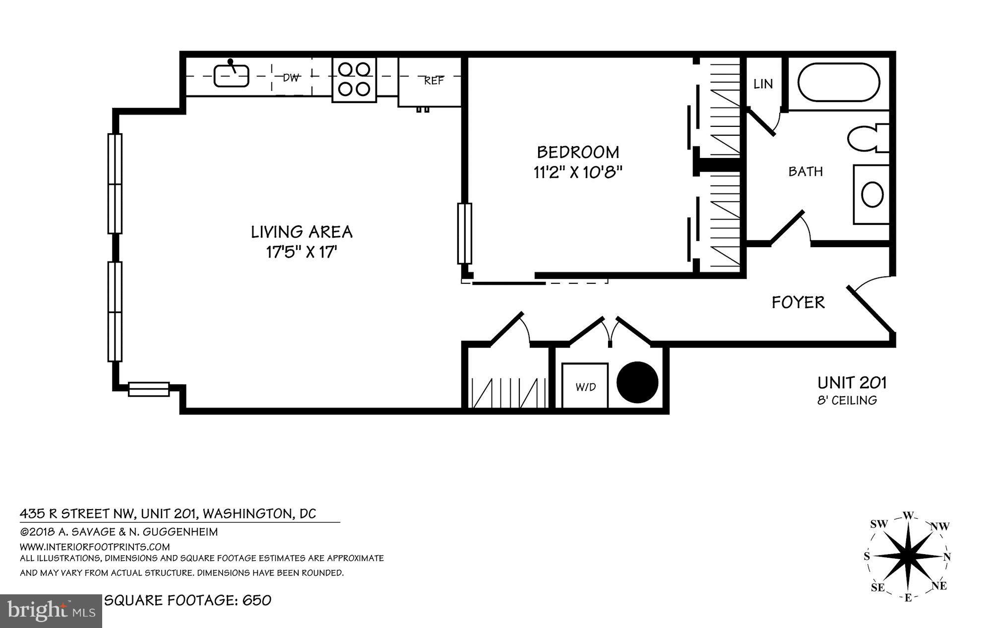 435 R Street Northwest, Unit 201 Washington, DC 20001 - Photo 7 of 7 Floor Plan