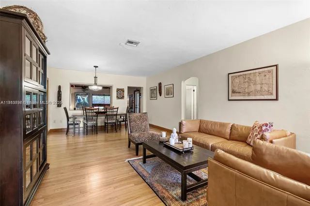 a living room with furniture