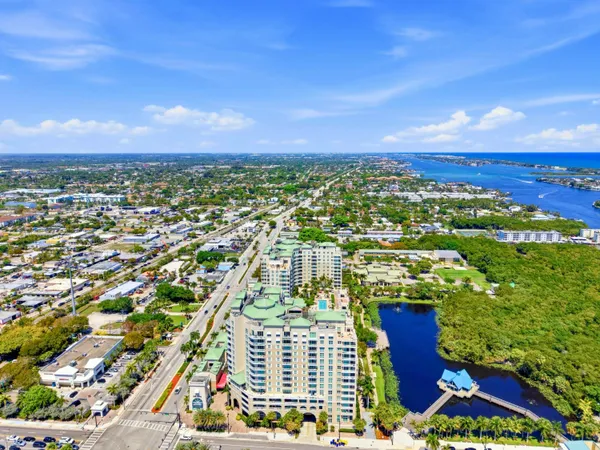 a view of a city with tall buildings