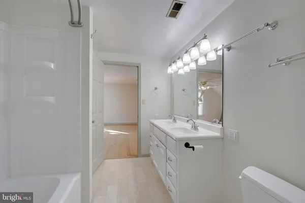 a bathroom with a sink toilet and vanity