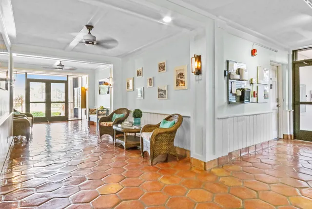 a view of outdoor space with seating area