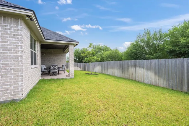 a view of backyard with trampoline