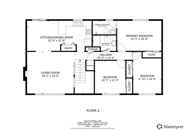 an aerial view of a house