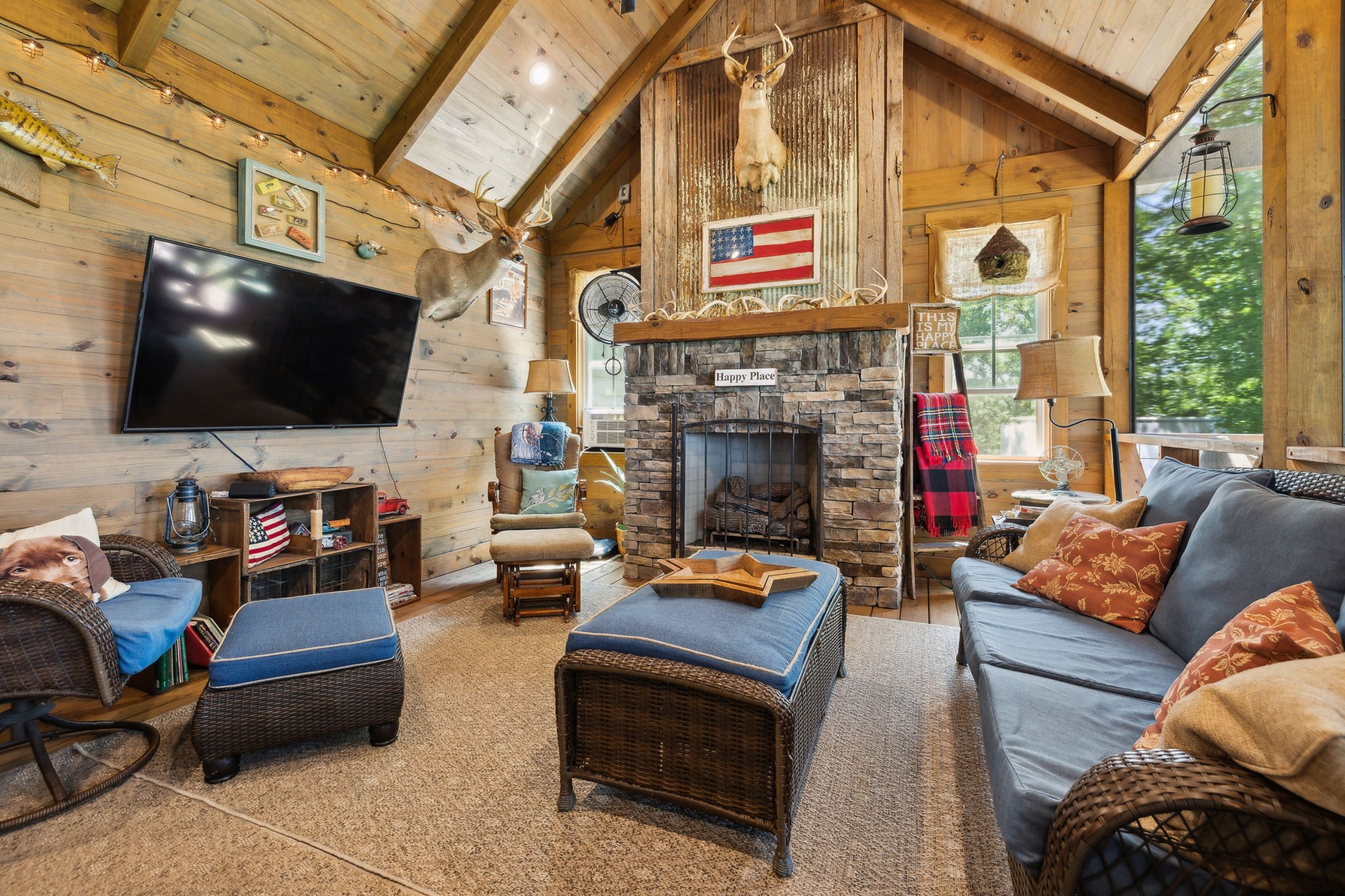 1606 Nosegay Road White Bluff, TN 37187 - Photo 31 of 88 a living room with fireplace furniture and a flat screen tv
