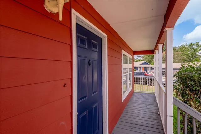 a view of a house with a street