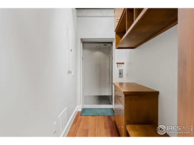 a upper view of a living room and bathroom