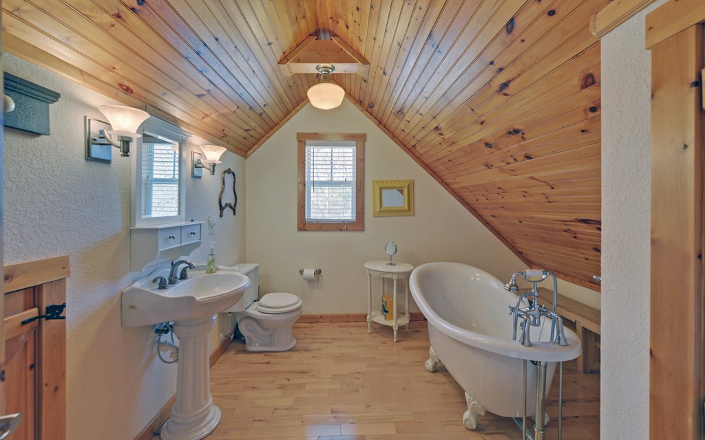 202 Dove Lane Morganton, GA 30560 - Photo 39 of 99 a bathroom with a sink a toilet and a mirror