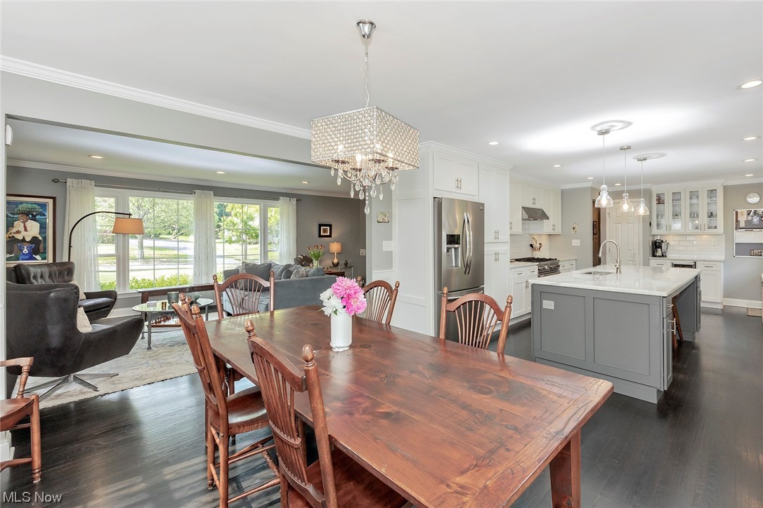 24101 Hazelmere Road Beachwood, OH 44122 - Photo 5 of 25 An open kitchen and dining area adjacent to the patio, allow for easy traffic flow and entertaining with two options to access the backyard.