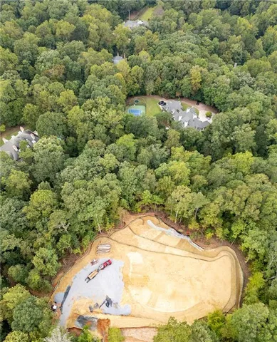 an aerial view of a house