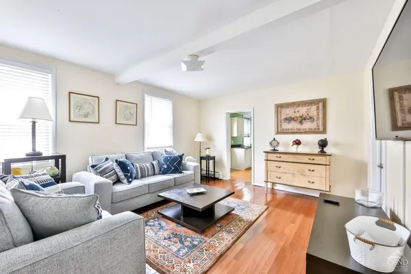 a living room with furniture and a couch