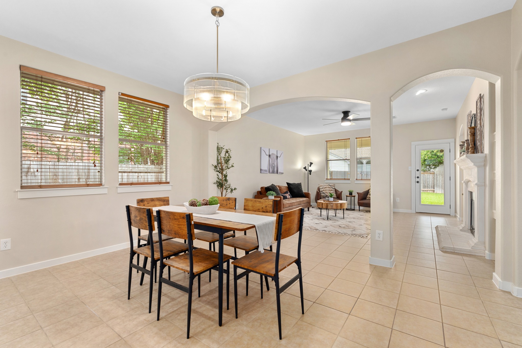 105 Rosebud Lane Georgetown, TX 78633 - Photo 37 of 37 a view of a dining room with furniture and chandelier