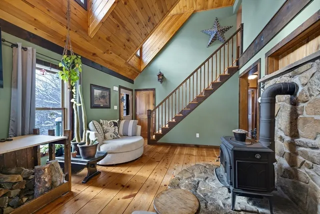 a living room with furniture