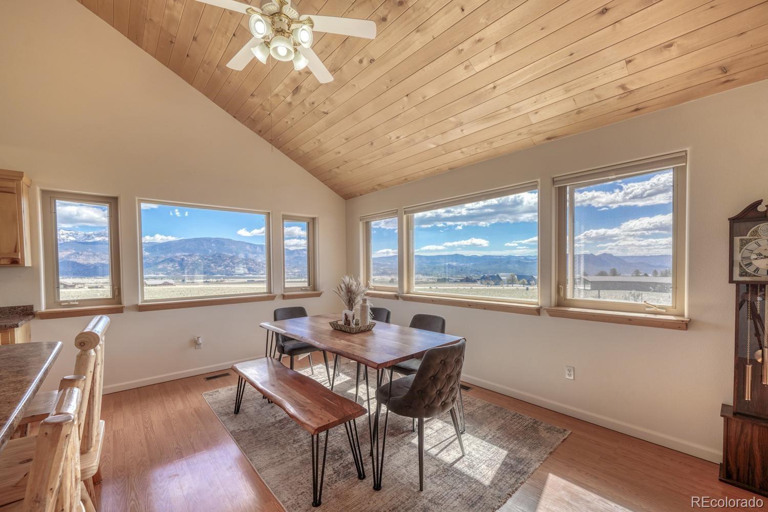 31015 West Ridge Road Buena Vista, CO 81211 - Photo 5 of 48 a dining room with furniture a chandelier and wooden floor