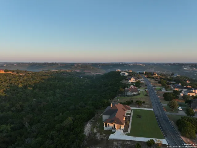 an aerial view of a house